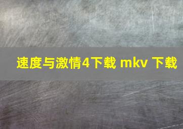 速度与激情4下载 mkv 下载